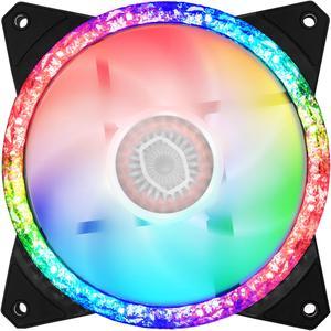 Cooler Master MasterFan MF120 Prismatic Addressable RGB 120mm Fan with Radiant Crystalline Lighting Effect - Crystallized Loop with Tri-Loop ARGB Lighting, 24+6 Individually controlled ARGB LEDs