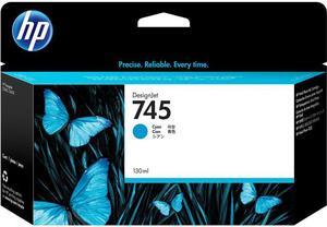 HP 745 130-ml DesignJet Cyan Ink Cartridge, F9J97A