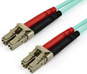 StarTech.com 15m (50ft) LC/UPC to LC/UPC OM3 Multimode Fiber Optic Cable, Full Duplex Zipcord Fiber, 100Gbps, LOMMF, LSZH Fiber Patch Cord - A50FBLCLC15