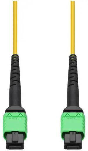 AddOn 10m MPO/APC to MPO/APC Yellow OS2 OFNR Riser-Rated 12-Strand SMF Fiber Patch Cable
