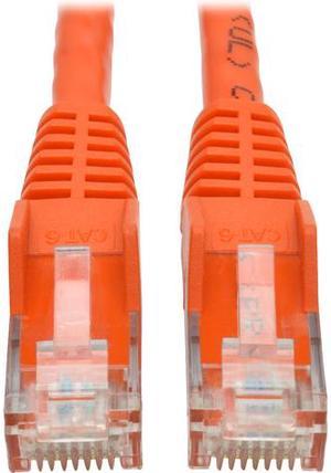 Tripp Lite Cat6 Gigabit Ethernet Snagless Molded Patch Cable UTP Orange RJ45 M/550Mhz 2Ft 2' (N201-002-OR)