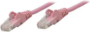 Intellinet Network Cable, Cat5e, UTP, RJ45 Male / RJ45 Male, 7.5 m (25 ft.), Pink