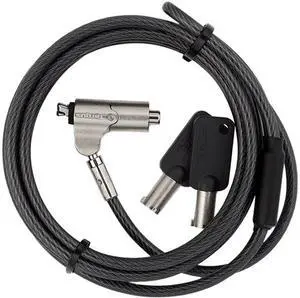 Targus DEFCON N-KL Mini Keyed Cable Lock - TAA Compliant - Black, Silver - Vinyl, Galvanized Steel - 6 ft - For Notebook, Tablet – 1 Pack - ASP65GLX