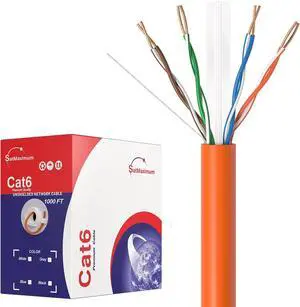 Cables Direct Online CAT6 1000ft Solid Ethernet LAN Cable Copper Clad Aluminum (CCA) 23AWG High-Speed Network, Gaming, Streaming, and Office Use Orange
