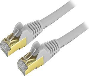 StarTech C6ASPAT6GR Cat6a Shielded Patch Cable – 6 ft – Gray – Snagless RJ45 Cable – Ethernet Cord – Cat 6a Cable – 6ft