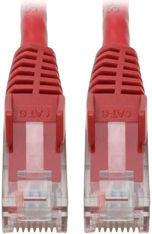 TRIPP LITE Cat6 Gigabit Ethernet Snagless Molded Patch Cable 24 AWG 550MHz Premium UTP, Red, RJ45 M/M 4' (N201-004-RD)