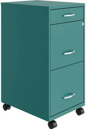 Lorell File Organizer, 3-Drawer, B/F/F, 14-1/4"X18"X26-1/2" , Teal (LLR00060TL)