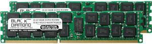 Black Diamond Memory 32GB (2 x 16GB) DDR3 1600 (PC3 12800) ECC Registered System Specific Memory Model BD16GX21600MTR26DE