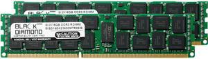 Black Diamond Memory 32GB (2 x 16GB) DDR3 1600 (PC3 12800) ECC Registered System Specific Memory Model BD16GX21600MTR26IB