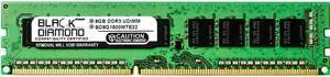Black Diamond Memory 8GB ECC Unbuffered DDR3 1600 (PC3 12800) Server Memory Model BD8G1600MTE22