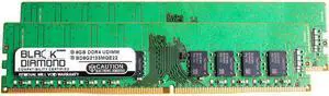 Black Diamond Memory 16GB (2 x 8GB) ECC Unbuffered DDR4 2133 (PC4 17000) Server Memory Model BD8GX22133MQE22