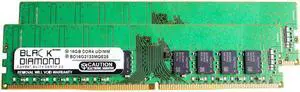 Black Diamond Memory 32GB (2 x 16GB) ECC Unbuffered DDR4 2133 (PC4 17000) Server Memory Model BD16GX22133MQE28