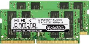 Black Diamond Memory 16GB (2 x 8GB) 260-Pin DDR4 SO-DIMM DDR4 2133 (PC4 17000) Laptop Memory Model BD8GX22133MQN22
