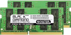 Black Diamond Memory 16GB (2 x 8GB) 260-Pin DDR4 SO-DIMM DDR4 2400 (PC4 19200) Laptop Memory Model BD8GX22400MQN22