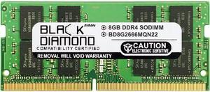 Black Diamond Memory 8GB 260-Pin DDR4 SO-DIMM DDR4 2666 (PC4 21300) Laptop Memory Model BD8G2666MQN22