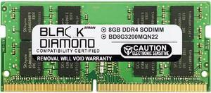 Black Diamond Memory 8GB 260-Pin DDR4 SO-DIMM DDR4 3200 (PC4 25600) Laptop Memory Model BD8G3200MQN22