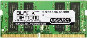 Black Diamond Memory 32GB 260-Pin DDR4 SO-DIMM DDR4 2666 (PC4 21300) Notebook Memory Model BD32G2666MQN28