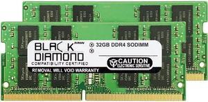 Black Diamond Memory 64GB (2 x 32GB) 260-Pin DDR4 SO-DIMM DDR4 2133 (PC4 17000) Notebook Memory Model BD32GX22133MQN28