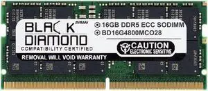 Black Diamond 16GB DDR5 4800 ECC SODIMM Memory  BD16G4800MCO28