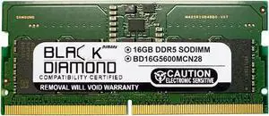 Black Diamond Memory 16GB (2Rx8) DDR5 5600 262-pin SODIMM Memory  BD16G5600MCN28