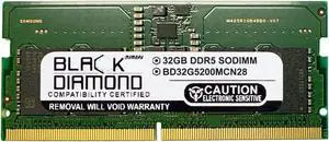 Black Diamond 32GB (2Rx8) DDR5 5200 SODIMM Memory  BD32G5200MCN28