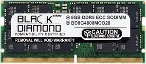 Black Diamond 8GB DDR5 4800 ECC SODIMM Memory  BD8G4800MCO28