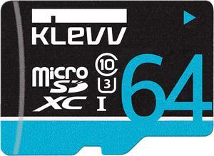 KLEVV Premium MicroSD SDXC Class 10 UHS-I U3 64GB, Black, U064GUC3U14-B, read speed: up to 97MB/s, latest SDA 3.0