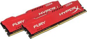 HyperX Fury 16GB (2 x 8GB) DDR4 2400MHz DRAM (Desktop Memory) CL15 1.2V Red DIMM (288-pin) HX424C15FR2K2/16 (Intel XMP, AMD Ryzen) HyperX Fury 16GB (2 x 8GB) DDR4 2400MHz DRAM (Desktop Memory) CL15 1.2V Red DIMM (288-pin) HX424C15FR2K2/16 (Intel XMP, AMD Ryzen)