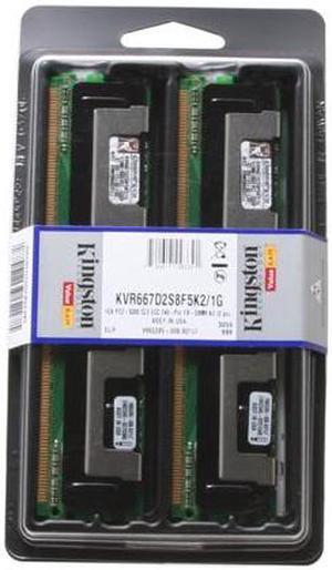 Kingston 1GB (2 x 512MB) ECC Fully Buffered DDR2 667 (PC2 5300) Dual Channel Kit Server Memory Model KVR667D2S8F5K2/1G