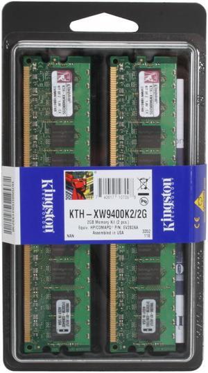 Kingston 2GB (2 x 1GB) 240-Pin DDR2 SDRAM DDR2 667 (PC2 5300) Dual Channel Kit System Specific Memory Model KTH-XW9400K2/2G