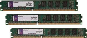 Kingston ValueRAM 3GB (3 x 1GB) DDR3 1333 (PC3 10666) Triple Channel Kit Desktop Memory Model KVR1333D3N9K3/3G