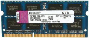 Kingston 4GB 204-Pin DDR3 SO-DIMM DDR3 1333 Laptop Memory Model KVR1333D3S9/4G