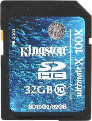 Kingston 32GB Secure Digital High-Capacity (SDHC) Flash Card Model SD10G2/32GB