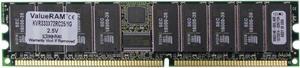 Kingston ValueRAM 1GB 184-Pin DDR SDRAM DDR 333 (PC 2700) ECC Registered System Memory Model KVR333X72RC25/1g