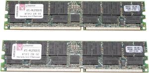 Kingston 2GB (2 x 1GB) 184-Pin DDR SDRAM DDR 266 (PC 2100) ECC Registered Dual Channel Kit System Specific Memory for HP/Compaq Model KTC-ML370G3/2G
