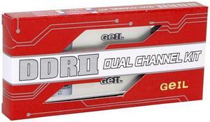 GeIL 1GB (2 x 512MB) DDR2 533 (PC2 4300) Dual Channel Kit System Memory Model GX21GB4300DC