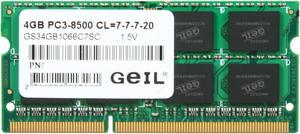 GeIL 4GB 204-Pin DDR3 SO-DIMM DDR3 1066 (PC3 8500) Laptop Memory Model GS34GB1066C7SC