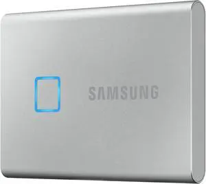 SAMSUNG T7 Touch Portable SSD 2TB - Up to 1050 MB/s - USB 3.2 External Solid State Drive, Silver (MU-PC2T0S/WW)