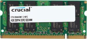 Crucial 4GB 200-Pin DDR2 SO-DIMM DDR2 667 (PC2 5300) Laptop Memory Model CT51264AC667