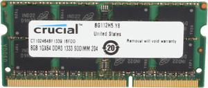 Crucial 8GB 204-Pin DDR3 SO-DIMM DDR3L 1333 (PC3L 10600) Laptop Memory Model CT102464BF1339