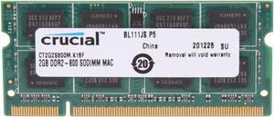 Crucial 2GB DDR2 800 (PC2 6400) Memory for Apple Model CT2G2S800M