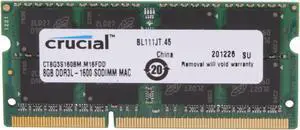 Crucial 8GB DDR3 1600 (PC3 12800) Unbuffered Memory for Apple Model CT8G3S160BM