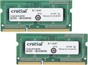 Crucial 4GB (2 x 2GB) DDR3 1066 (PC3 8500) Unbuffered Memory for Apple Model CT2K2G3S1067M