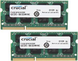 Crucial 8GB (2 x 4GB) DDR3 1066 (PC3 8500) Unbuffered Memory for Mac Model CT2K4G3S1067M