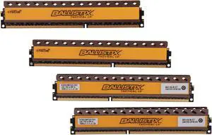 Ballistix Tactical 32GB (4 x 8GB) DDR3L 1600 (PC3L 12800) Low Profile Desktop Memory Model BLT4K8G3D1608ET3LX0