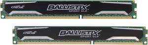 Ballistix Sport 8GB (2 x 4GB) DDR3L 1600 (PC3L 12800) Low Profile Intel Desktop Memory Model BLS2K4G3D1609ES2LX0