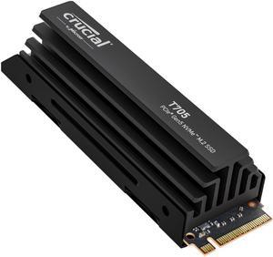 Crucial T705 2TB PCIe Gen5 NVMe M.2 SSD with Heatsink  - Up to 14,500 MB/s - Game Ready - Internal Solid State Drive (PC) - +1mo Adobe CC - CT2000T705SSD5
