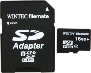 WINTEC FileMate 16GB Mobile Professional Class 10 microSDHC Card with SDHC Adapter