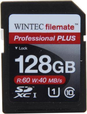 Wintec Professional PLUS 128GB Secure Digital Extended Capacity (SDXC) Flash Card Model 3FMSD128GU1PI-R