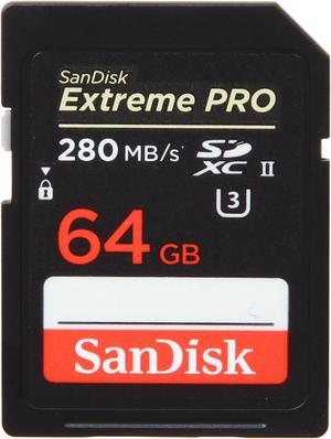 SanDisk Extreme Pro 64GB Secure Digital Extended Capacity (SDXC) Flash Card Model SDSDXPB-064G-A46